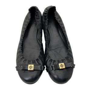 Tory Burch Black Eddie Bow Ballet Flats 9